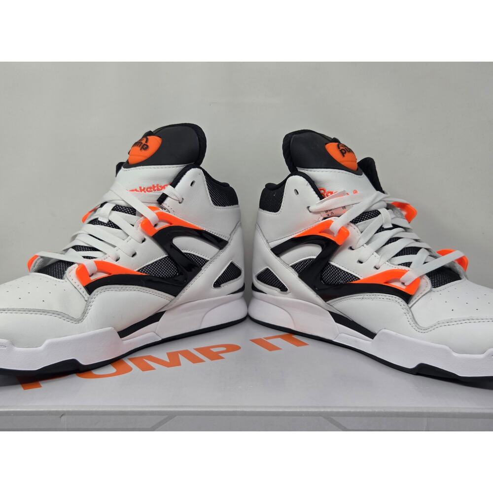 DS Reebok Pump Omni Zone II WHITE BLACK ORANGE G57540 - Picture 6 of 6